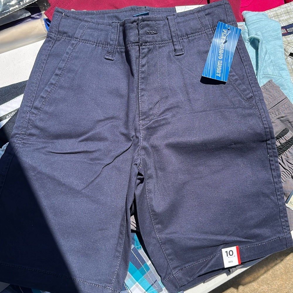 Boys blue shorts adjustable waistband